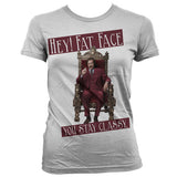 Billede af Anchorman, Anchorman: Hey! Fat Face T-shirt (Kvinder)