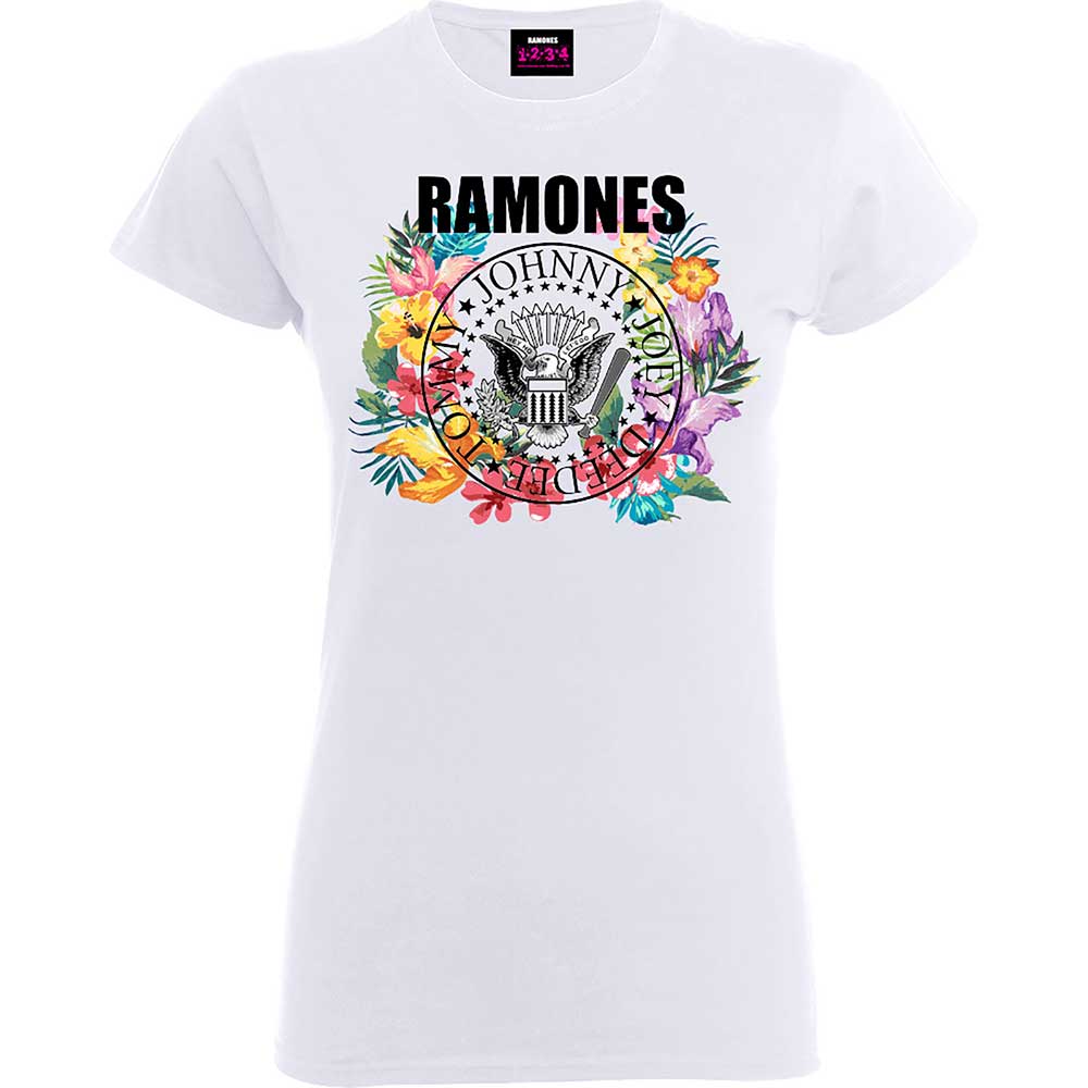 Billede af Ramones Circle Flowers T-shirt til kvinder