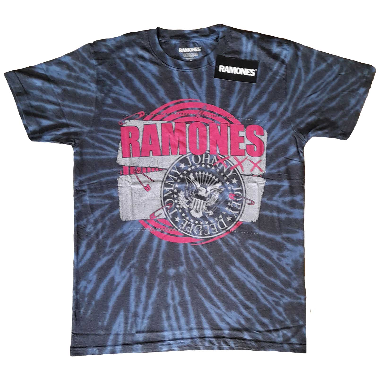 Ramones: Punk Patch T-Shirt (Dip Dye)