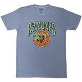Ramones: Crest Psych T-Shirt (Light Blue Pigment Wash)