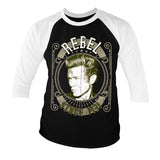 Billede af James Dean, James Dean: Rebel Since 1931 3/4-ærmet Raglan T-Shirt