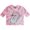 The Rolling Stones: Pink Gradient Tongue Crop Top (Kvinder) (Mesh)