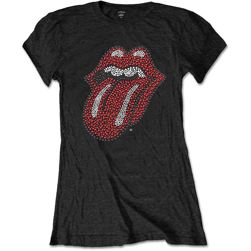 The Rolling Stones: Classic Tongue T-Shirt (Kvinder) (Diamante)