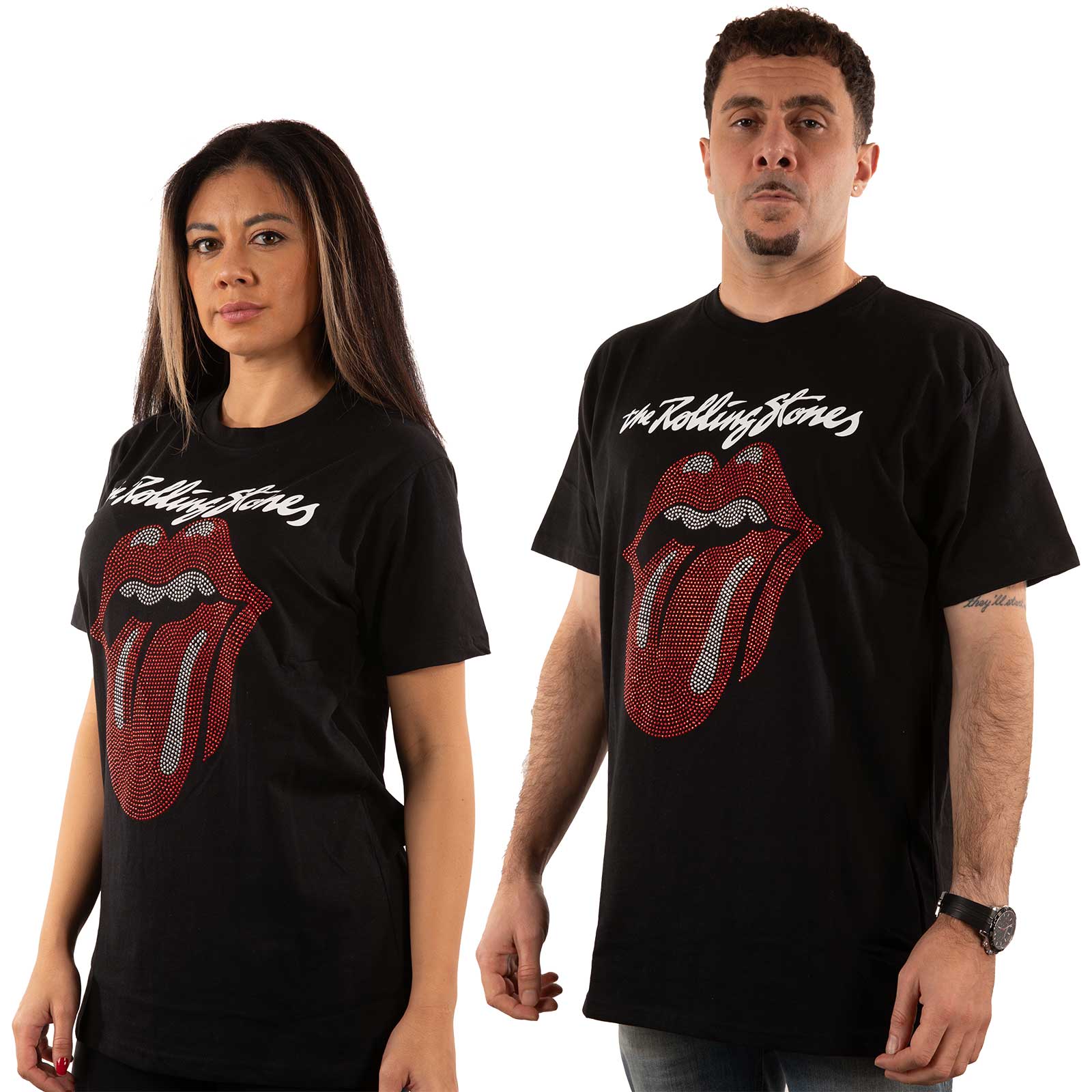 The Rolling Stones: Logo & Tongue T-Shirt (Diamante)