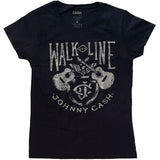 Billede af Johnny Cash Walk The Line T-shirt til kvinder