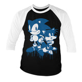 Billede af Sonic The Hedgehog: Sonic and Tails Sprayed 3/4-ærmet Raglan T-Shirt