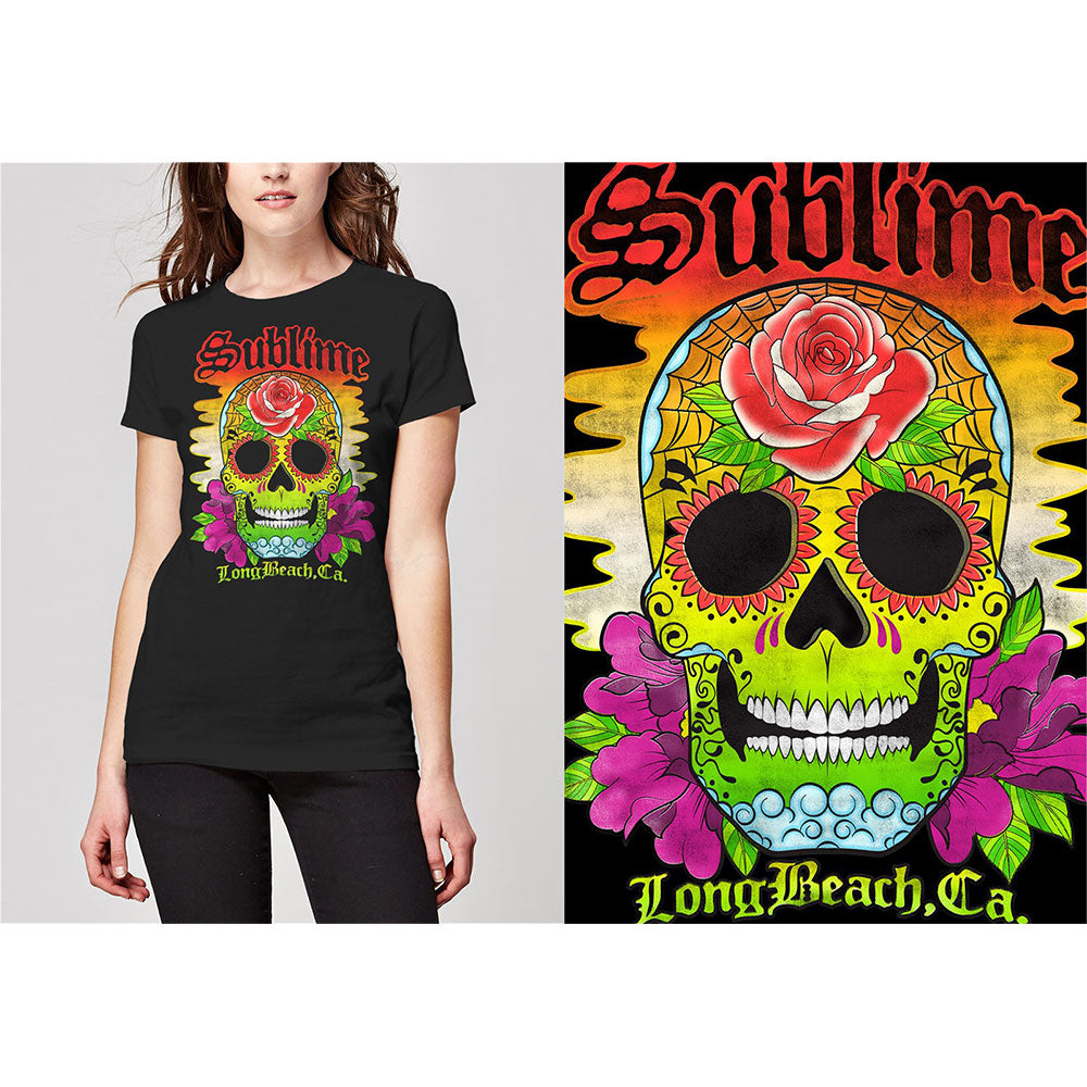 Sublime: Colour Skull T-Shirt (Kvinder)