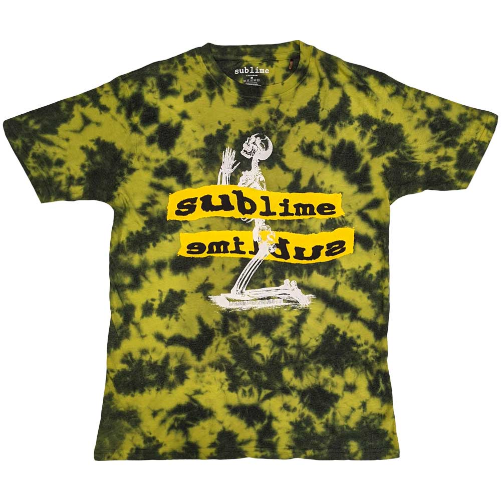 Sublime: Praying Skeleton T-Shirt (Dip Dye)