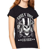 Billede af Guns N' Roses Top Hat, Skull & Pistols Las Vegas T-shirt til kvinder