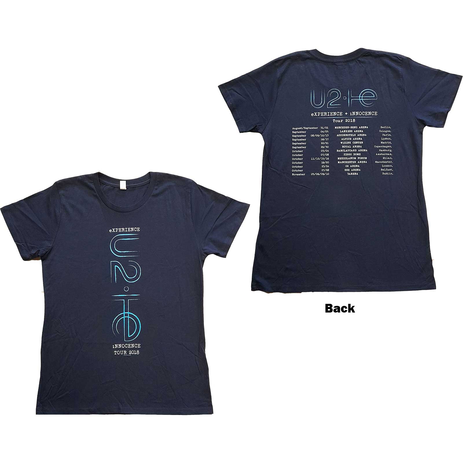 U2: I+E 2018 Tour Dates T-Shirt (Kvinder) (Back Print)