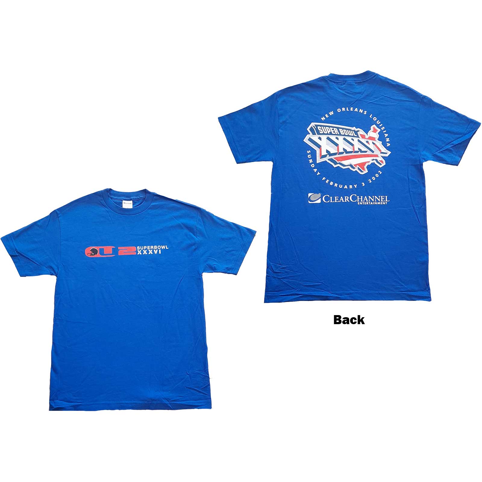 U2: Superbowl XXXVI T-Shirt (Back Print)