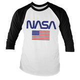 Billede af NASA, NASA: Old Glory Langærmet Raglan T-Shirt