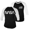 Billede af NASA, NASA: Black Flag 3/4-ærmet Raglan T-Shirt