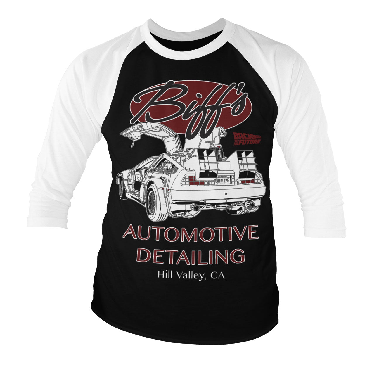 Billede af Back to the Future, Back To The Future: Biff's Automotive Detailing Raglan 3/4 Sleeve T-Shirt