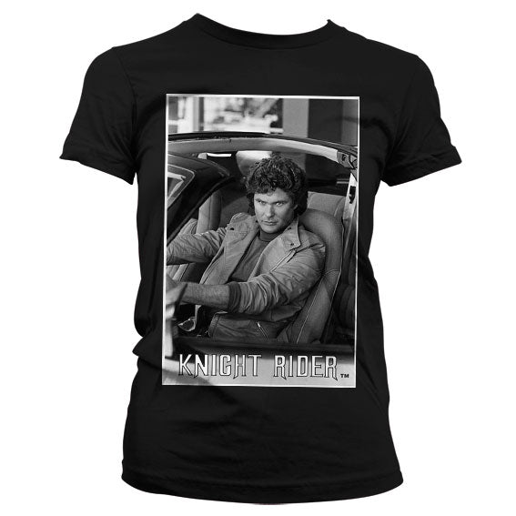Billede af Knight Rider, Knight Rider: Hasselhoff In Knight Rider T-Shirt (Kvinder)