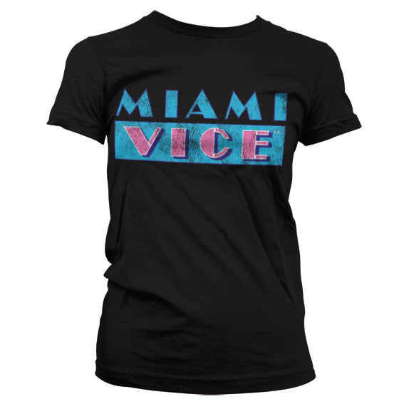 Billede af Miami Vice, Miami Vice: Distressed Logo T-shirt (Kvinder)