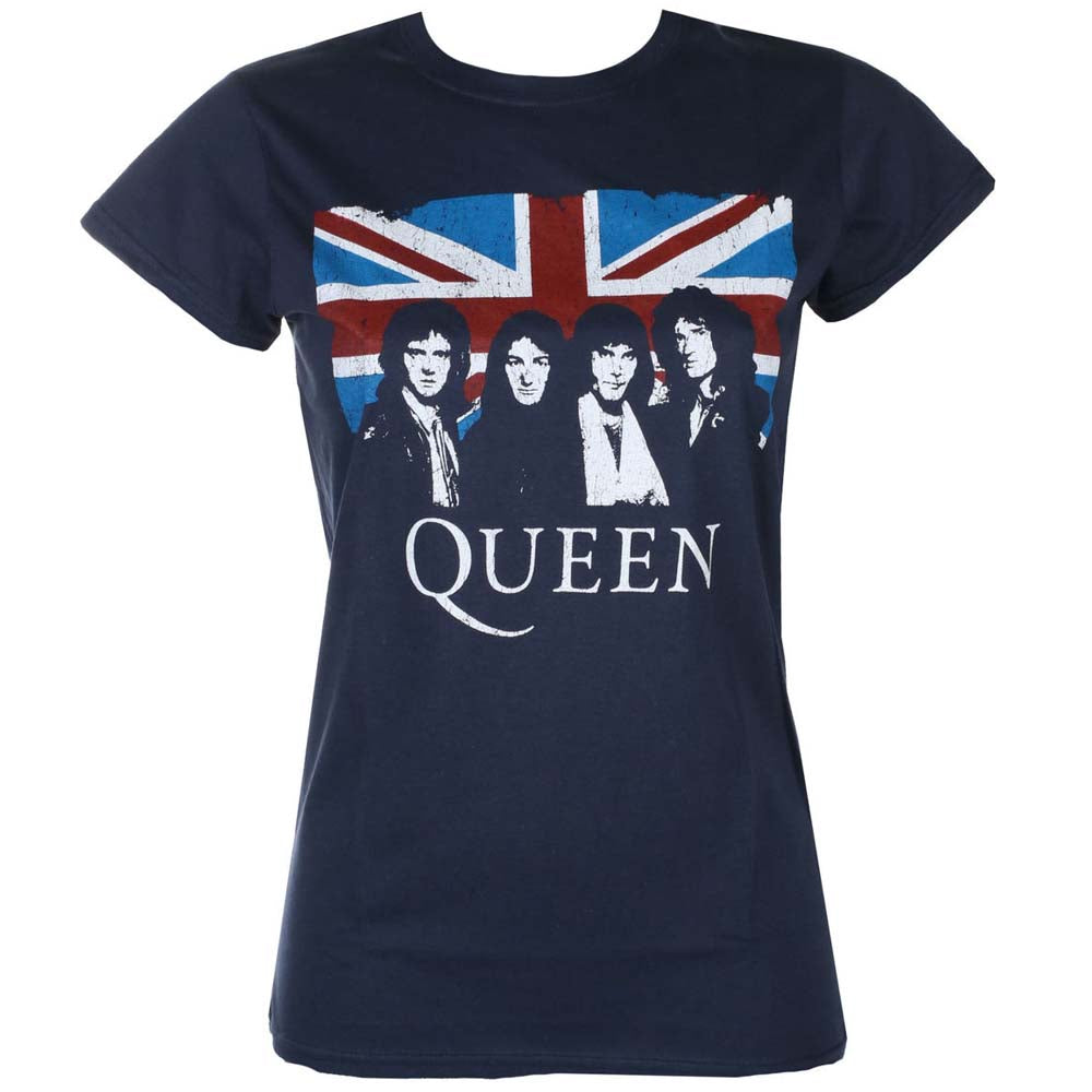 Billede af Queen Vintage Union Jack T-shirt til kvinder
