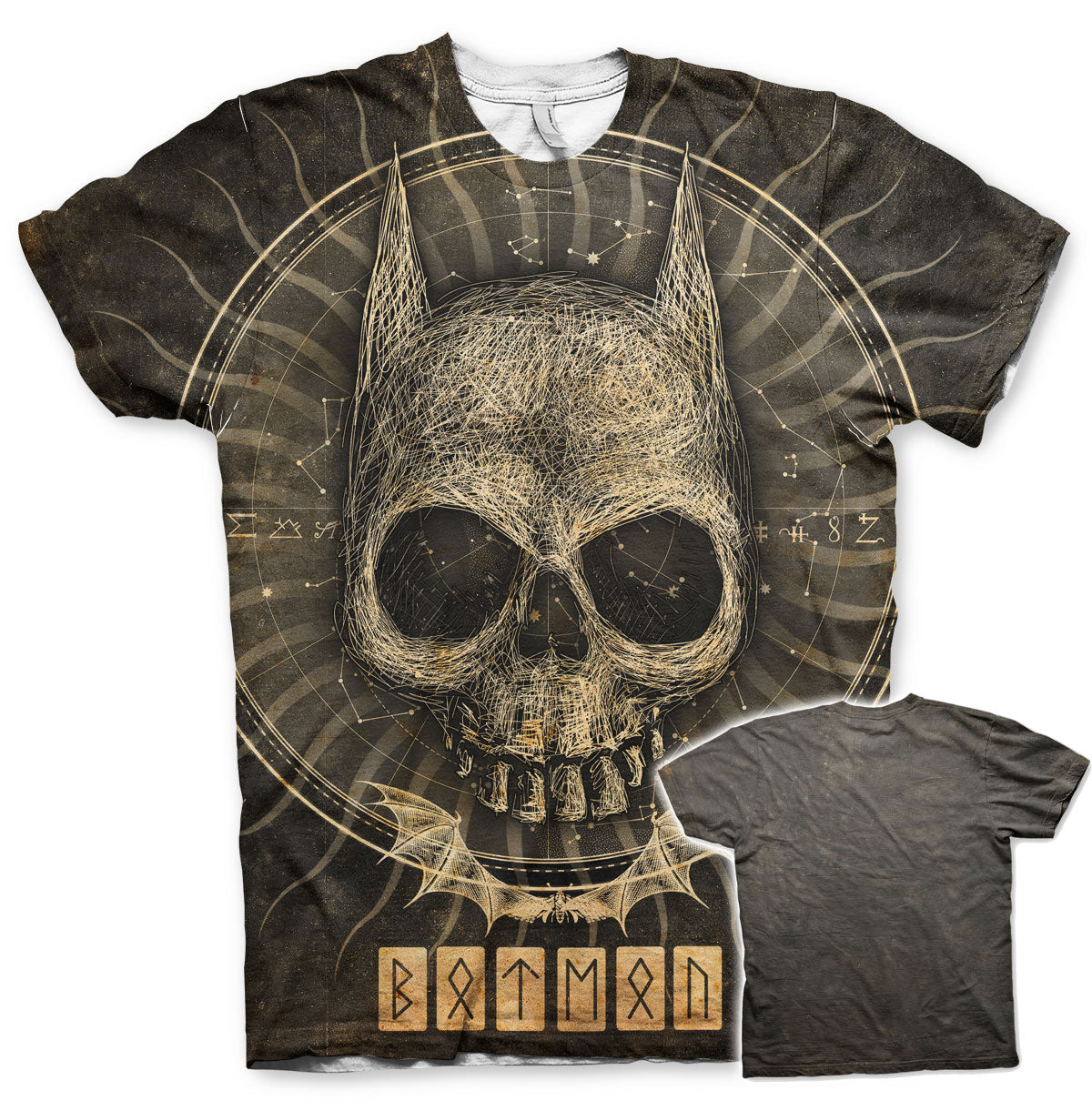 Billede af DC Comics, DC Comics: Batman Gothic Skull Allover T-Shirt