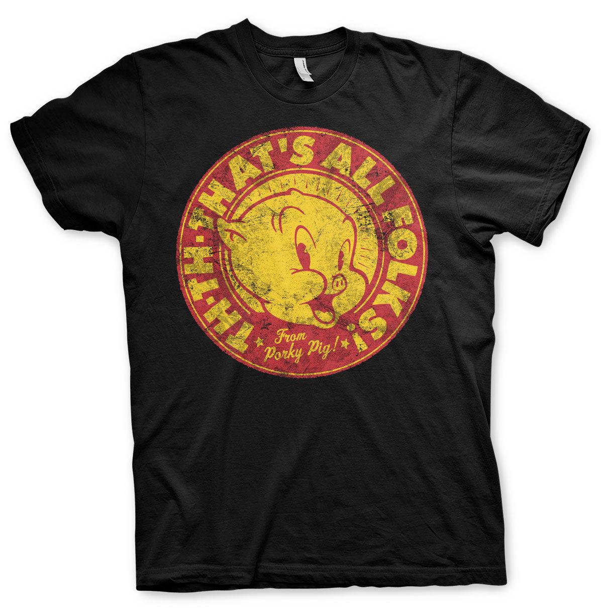 Billede af Looney Tunes, Looney Tunes: Porky Pig - That's All Folks! T-Shirt