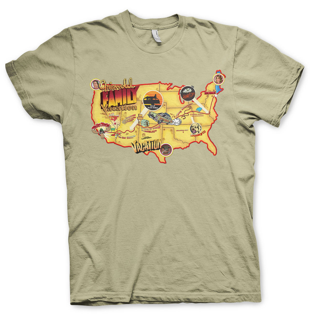 Billede af Fars Fede Ferie, Fars Fede Ferie: Lampoon's Vacation Roadmap T-Shirt