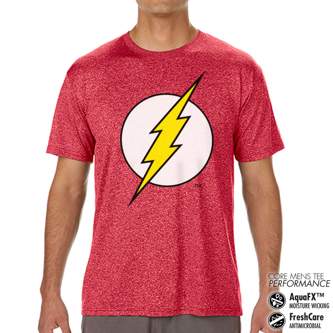 Billede af DC Comics, DC Comics: The Flash Emblem Performance Mens T-Shirt