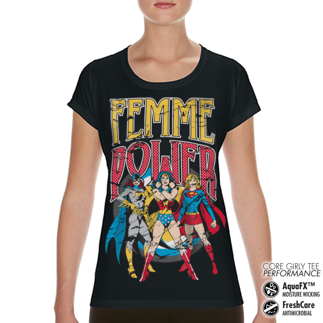 Billede af DC Comics, DC Comics: Femme Power Performance T-Shirt (Kvinder)