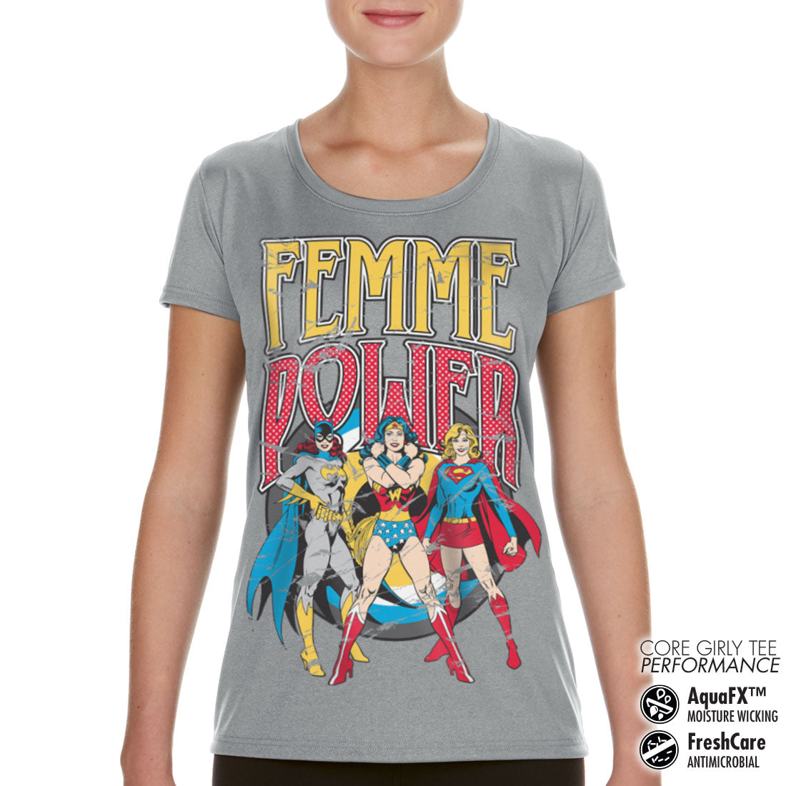 Billede af DC Comics, DC Comics: Femme Power Performance T-Shirt (Kvinder)