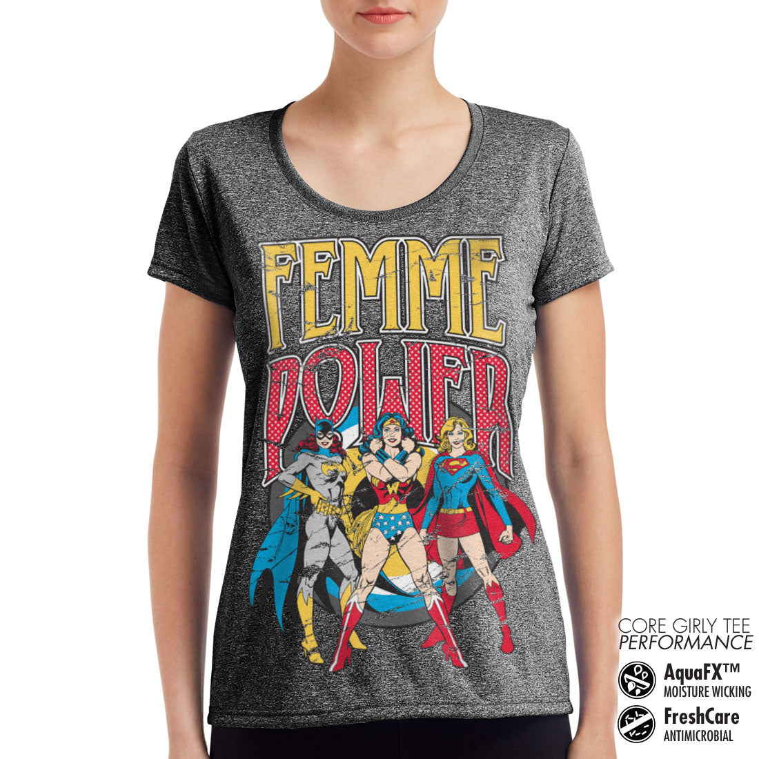 Billede af DC Comics, DC Comics: Femme Power Performance T-Shirt (Kvinder)