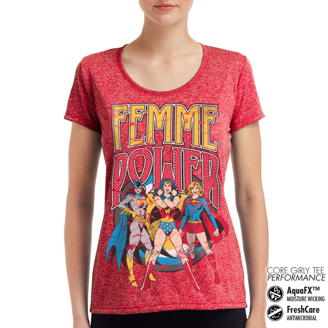 Billede af DC Comics, DC Comics: Femme Power Performance T-Shirt (Kvinder)