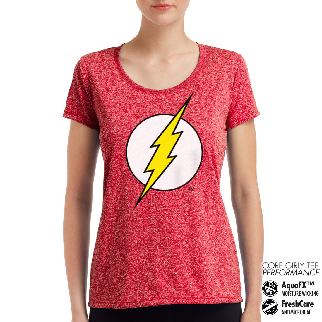 Billede af DC Comics, DC Comics: The Flash Emblem Performance T-shirt (Kvinder)