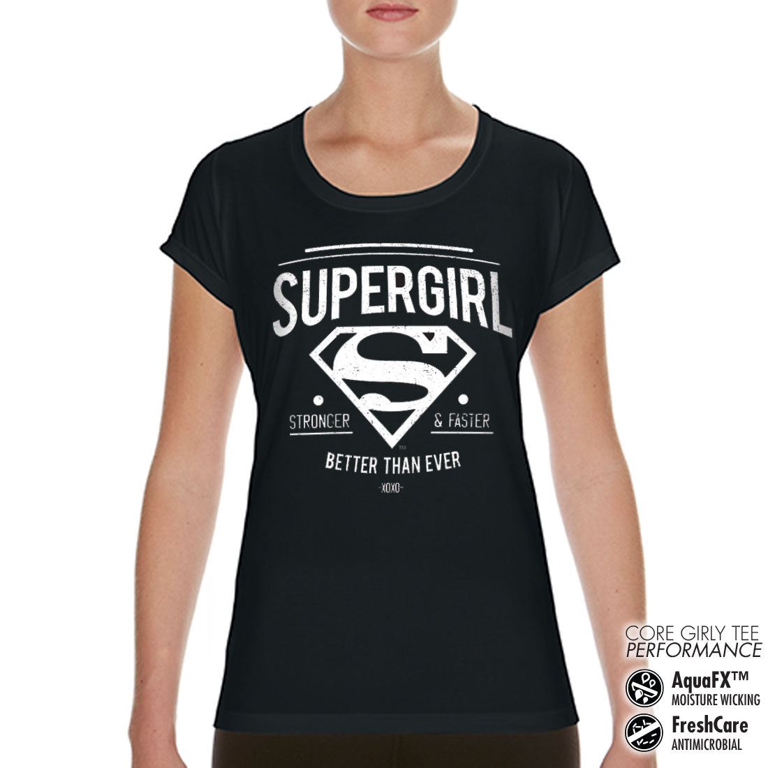 Billede af Supergirl: Strong & Faster Performance T-Shirt (Kvinder)