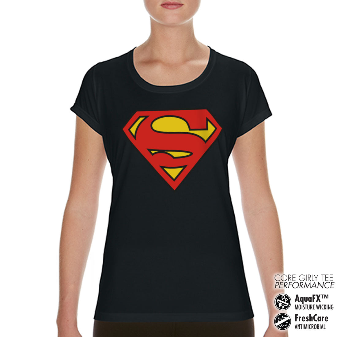 Billede af Superman, Superman: Shield Performance T-Shirt (Kvinder)