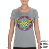 Billede af DC Comics, DC Comics: Wonder Woman Distressed Logo Performance T-Shirt (Kvinder)