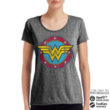 Billede af DC Comics, DC Comics: Wonder Woman Distressed Logo Performance T-Shirt (Kvinder)
