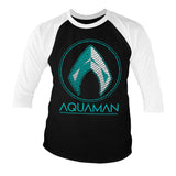 Billede af Aquaman, Aquaman: Distressed Shield Raglan 3/4 Sleeve T-Shirt