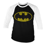 Billede af DC Comics, DC Comics: Batman Distressed Logo Raglan 3/4 Sleeve T-Shirt