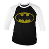 Billede af DC Comics, DC Comics: Batman Distressed Logo Raglan 3/4 Sleeve T-Shirt