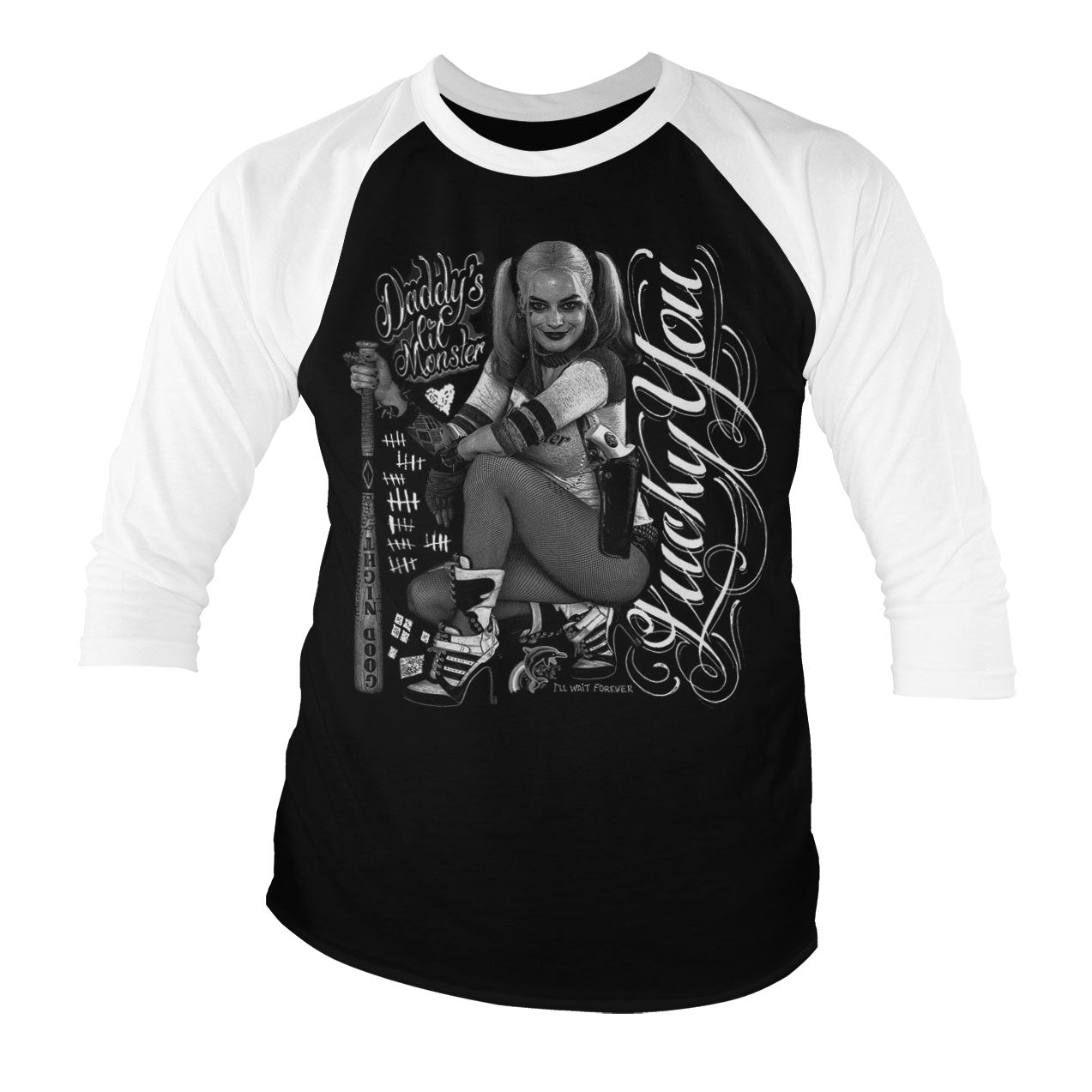 Billede af Suicide Squad: Harley Quinn - Lucky You 3/4-ærmet Raglan T-Shirt