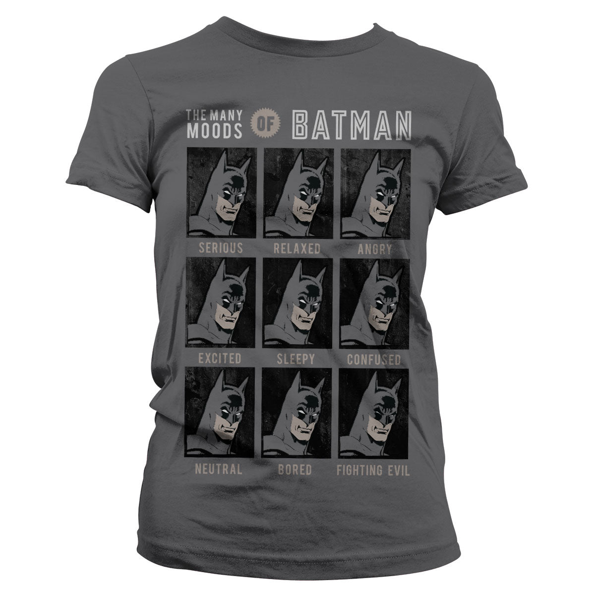 Billede af DC Comics, DC Comics: The Many Moods Of Batman T-Shirt (Kvinder)