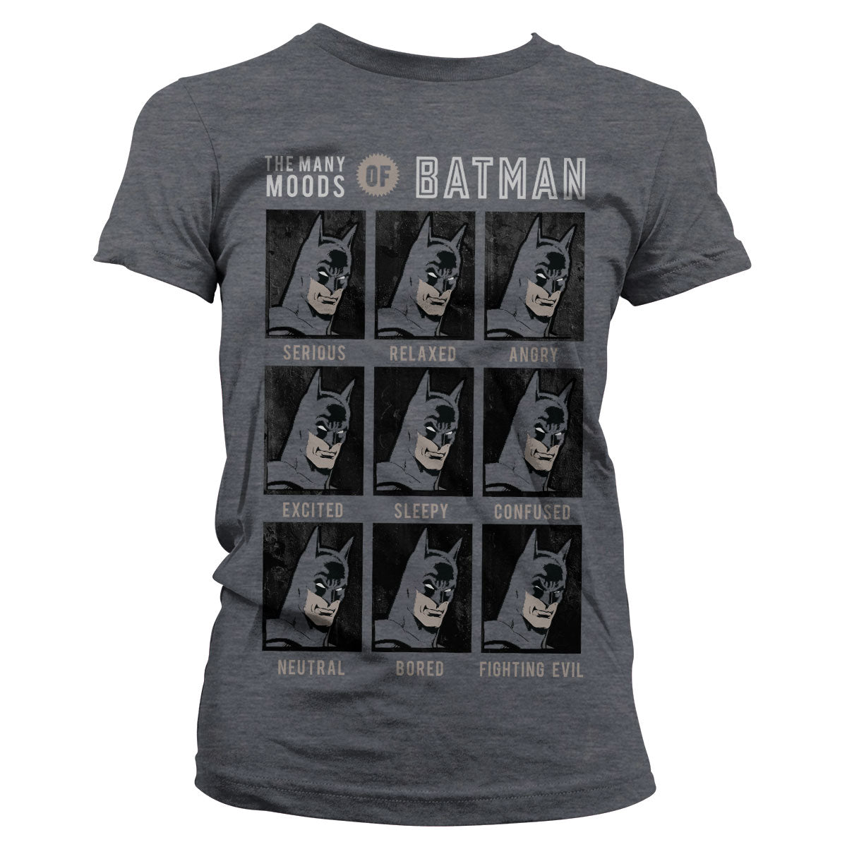 Billede af DC Comics, DC Comics: The Many Moods Of Batman T-Shirt (Kvinder)