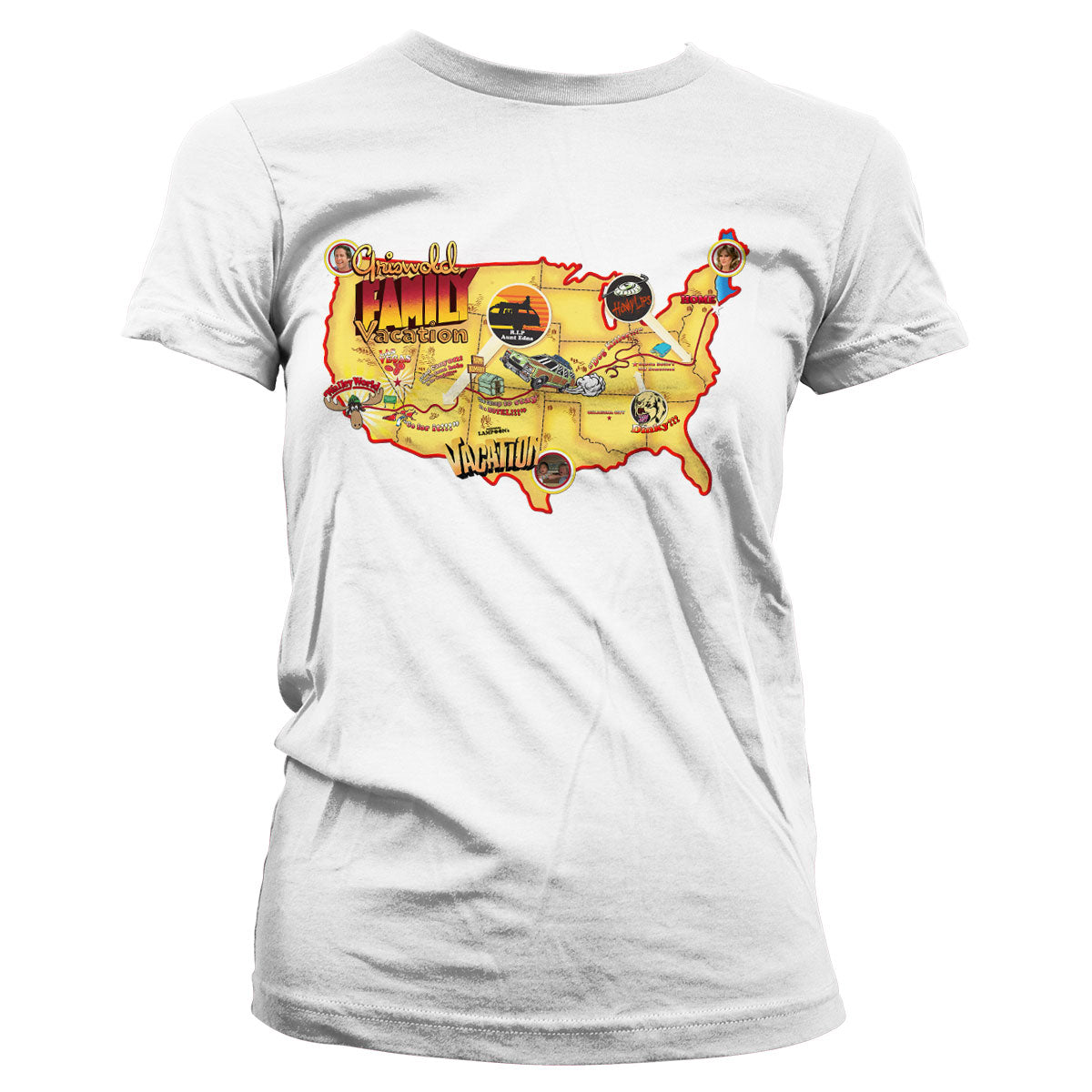 Billede af Fars Fede Ferie, Fars Fede Ferie: Lampoon's Vacation Roadmap T-Shirt (Kvinder)