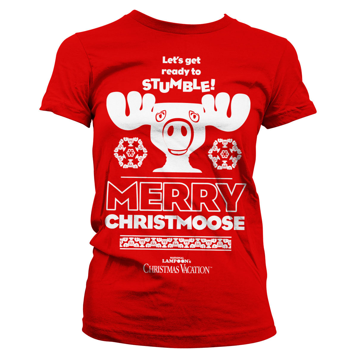 Billede af Fars Fede Ferie, Fars Fede Ferie: Merry Christmoose T-Shirt (Kvinder)