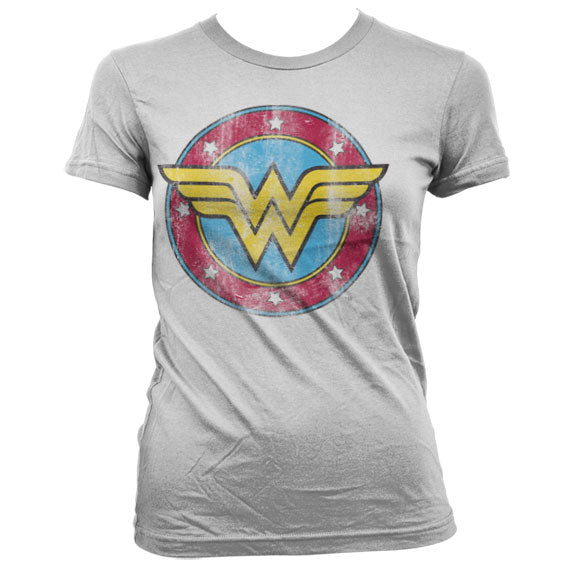 Billede af DC Comics, DC Comics: Wonder Woman Distressed Logo T-Shirt (Kvinder)