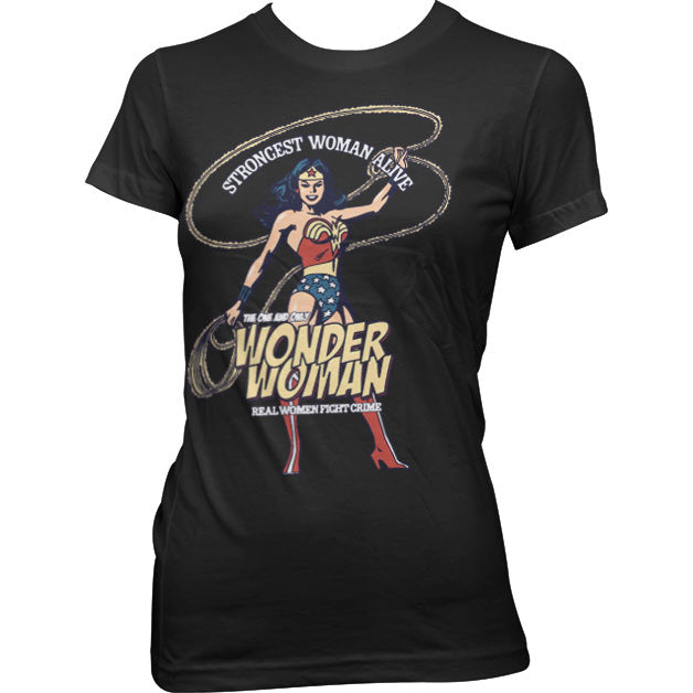 Billede af DC Comics, DC Comics: Wonder Woman - Strongest Woman Alive T-Shirt (Kvinder)