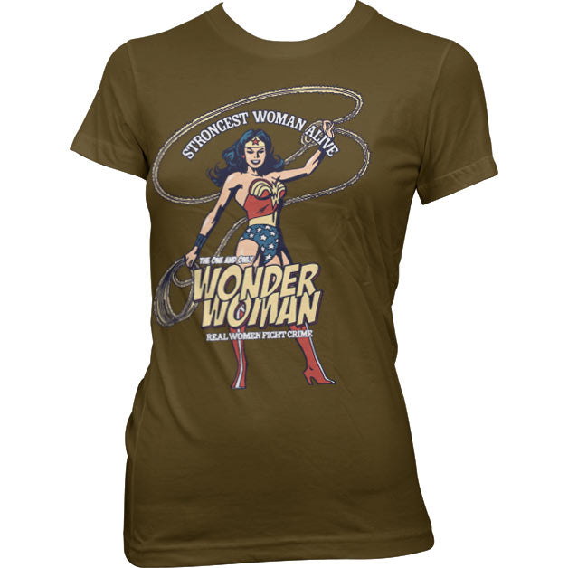 Billede af DC Comics, DC Comics: Wonder Woman - Strongest Woman Alive T-Shirt (Kvinder)