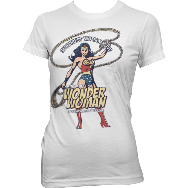 Billede af DC Comics, DC Comics: Wonder Woman - Strongest Woman Alive T-Shirt (Kvinder)