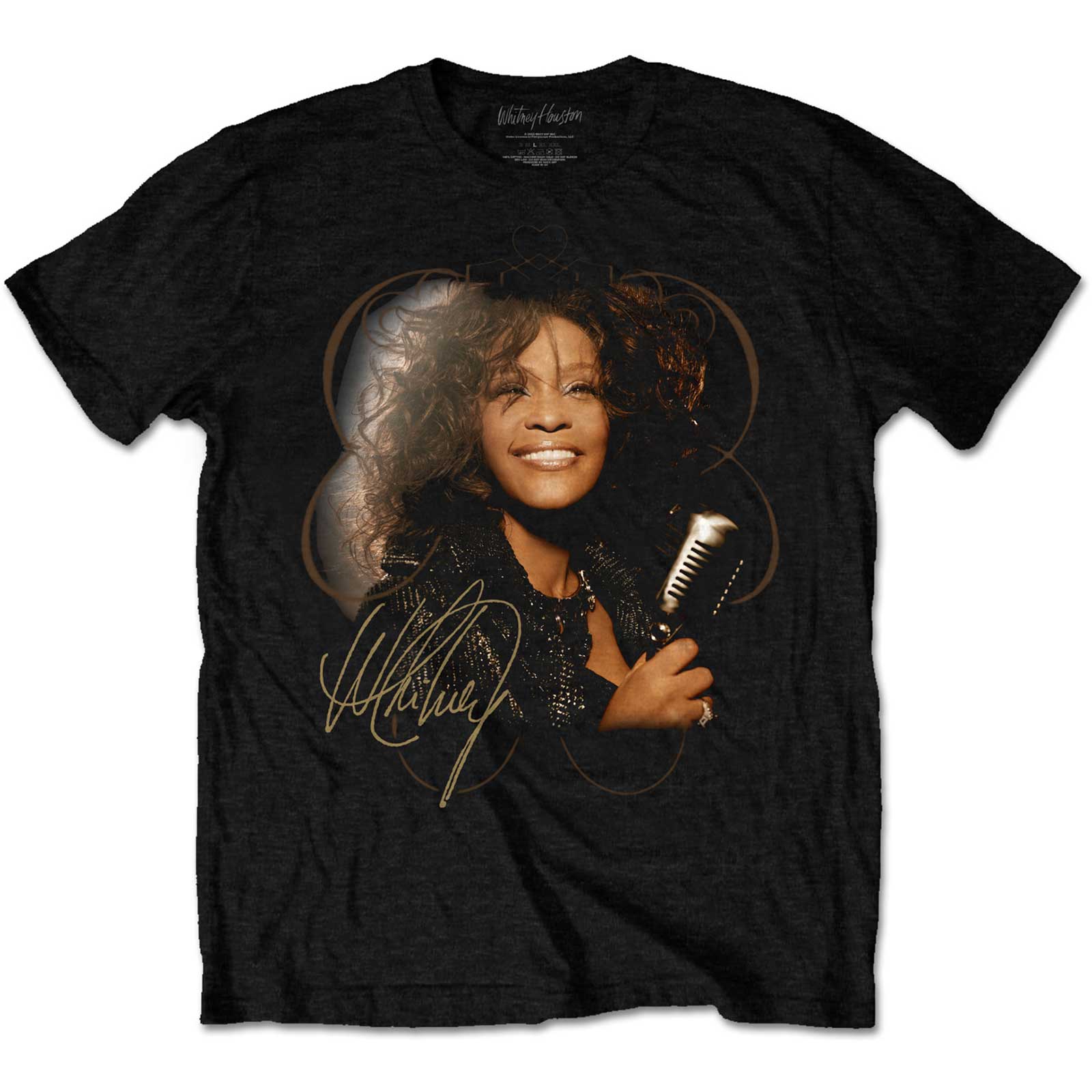 Whitney Houston: Vintage Mic Photo T-Shirt