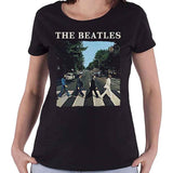 Billede af The Beatles Abbey Road & Logo T-shirt til kvinder sort