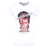 Billede af David Bowie Aladdin Sane T-shirt til kvinder hvid