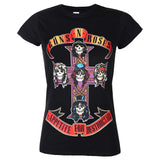 Billede af Guns N' Roses Appetite for Destruction T-shirt til kvinder sort
